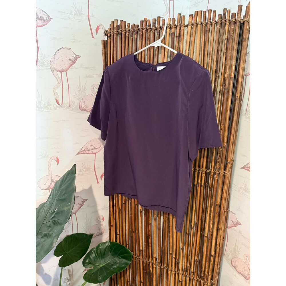 Vintage 80s Jaclyn Smith Dark Plum Purple Blouse Top Women’s Size Small